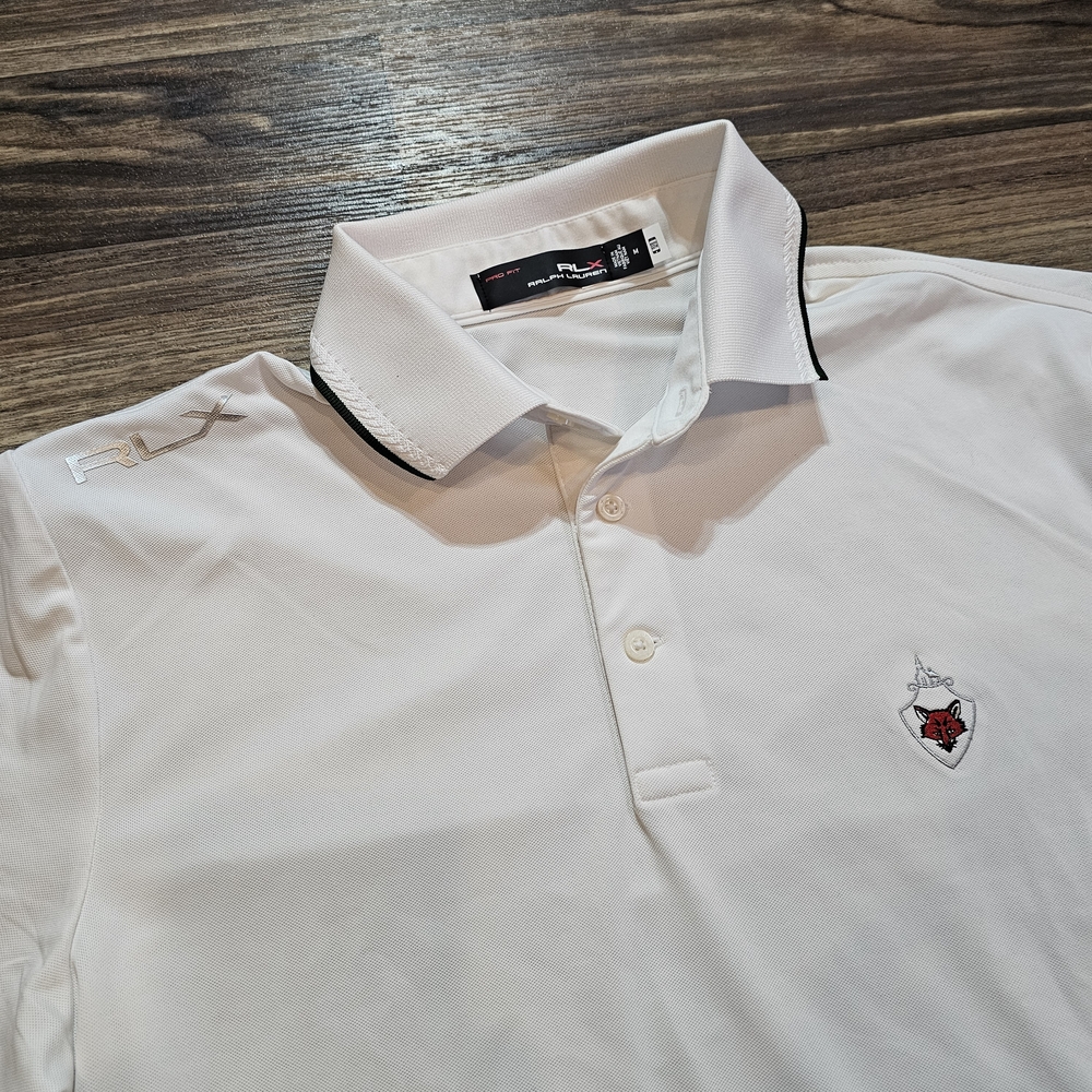 RLX Ralph Lauren White Polo Shirt, Fox Chapel Golf Club, Men's Medium